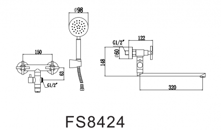 Fmark FS8424H смеситель для ванны
