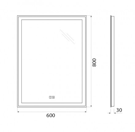 BelBagno SPC-GRT-600-800-LED-TCH-WARMЗеркало