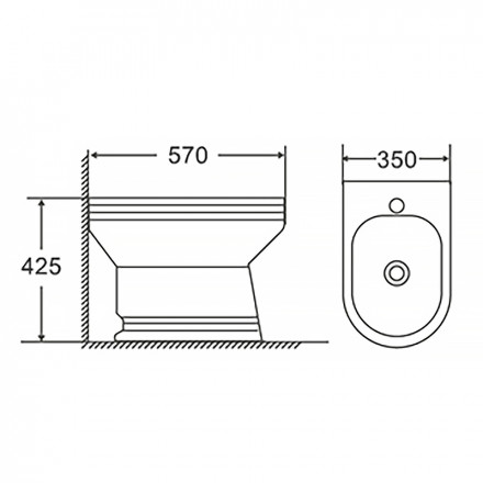 Azario Benty AZ-437B 57x35x42,5 биде напольное