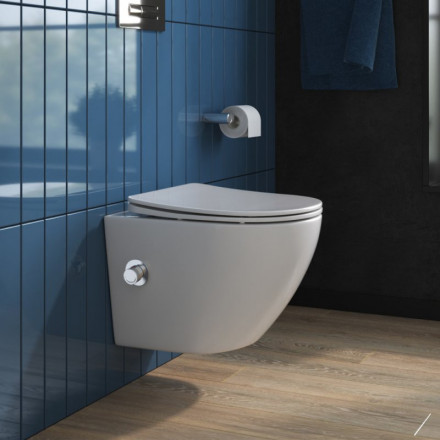 BelBagno Uno BB3105CHR-BS/SC Унитаз подвесной с сиденьем и креплением с функцией биде и смесителем