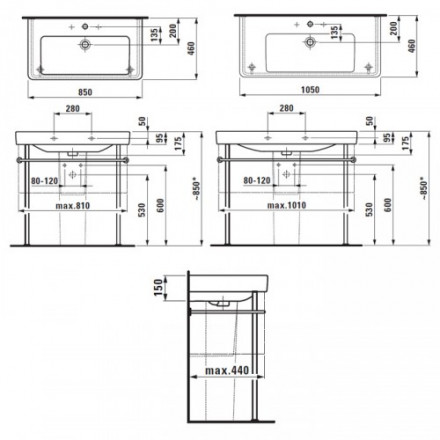 Laufen Pro-S 8.1396.5.000.104.1 раковина 85x46см