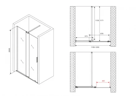 ABBER Komfort AG90120 душевая дверь