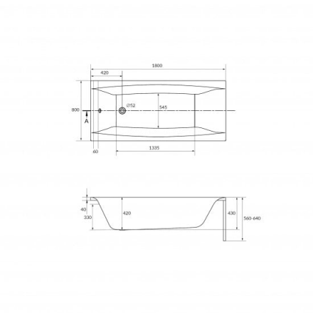 Cersanit Virgo 180 WP-VIRGO*180 ванна акриловая 180x80