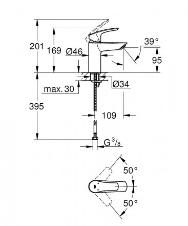 GROHE Eurosmart 2021 32467003 смеситель для раковины