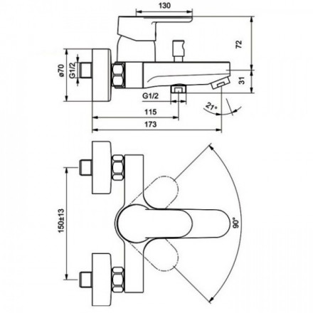 Ideal Standard Vito B0412AA смеситель для ванны