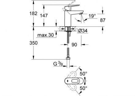 Grohe BauLoop 23337000 смеситель для раковины