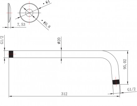 Lemark LM8029C Держатель для верхнего душа