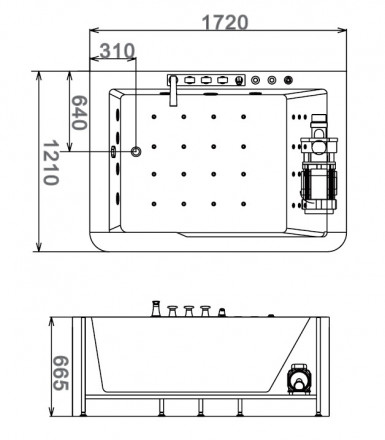 Gemy G9226 K Акриловая ванна 172x121