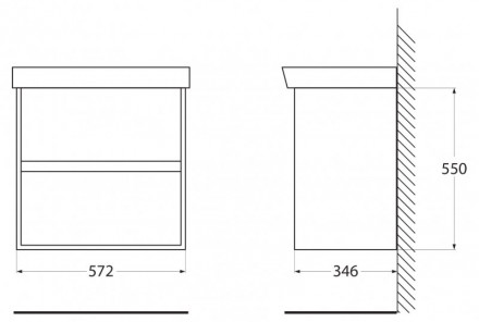 Belbagno NEON-600-2C-SO-PB Тумба под раковину