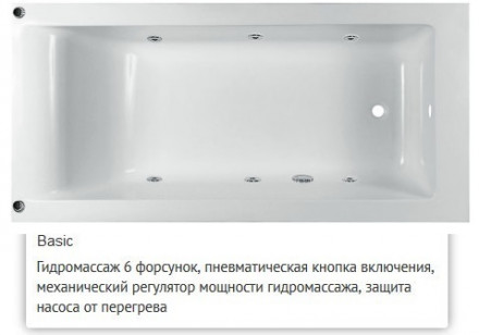 Эстет Дельта 180x70 ванна с гидромассажем