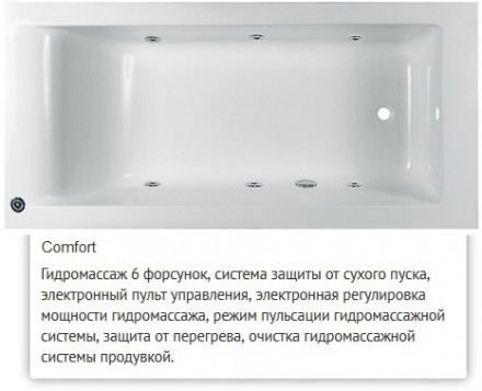 Эстет Дельта 180x70 ванна с гидромассажем