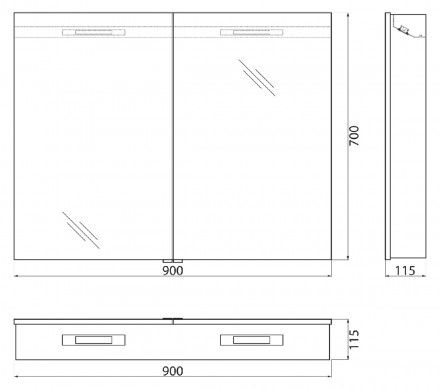 BelBagno SPC-2A-DL-BL-900Зеркало-шкаф