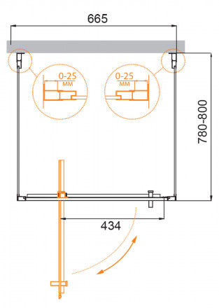 CEZARES SLIDER-B-1-100/110-C-NERO душевая дверь в нишу