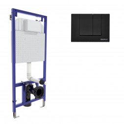 BERGES NOVUM 40245 инсталляция для унитаза кнопка S5 Soft Touch, черная