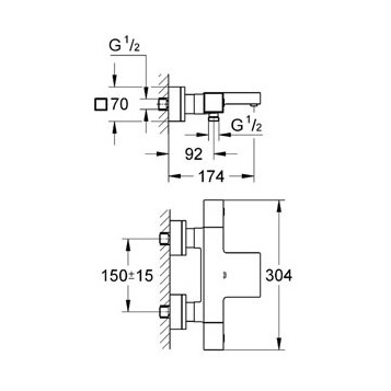 Grohe Grohtherm Cube 34497000 Смеситель термостат для ванны