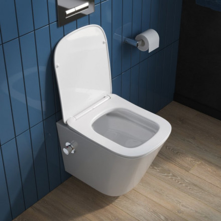 BelBagno Duo BB3103CHR-BS/SC Унитаз подвесной с сиденьем и креплением с функцией биде и смесителем
