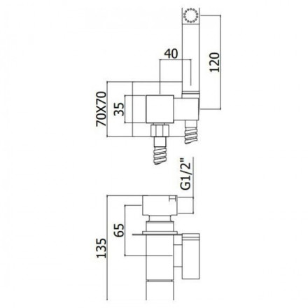 Paffoni Tweet Square ZDUP112NO комплект гигиенического душа