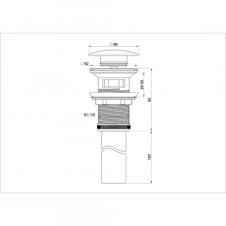Wonzon &amp; Woghand WW-88SS03-BG Донный клапан для раковины с переливом брашированное золото