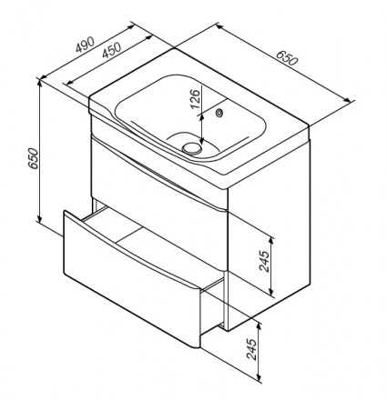 AM.PM Like M80FHX0652WG тумба под раковину 65 белая