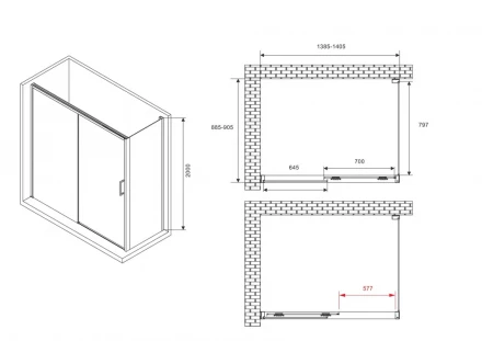 ABBER Komfort AG93140-S92 душевой уголок