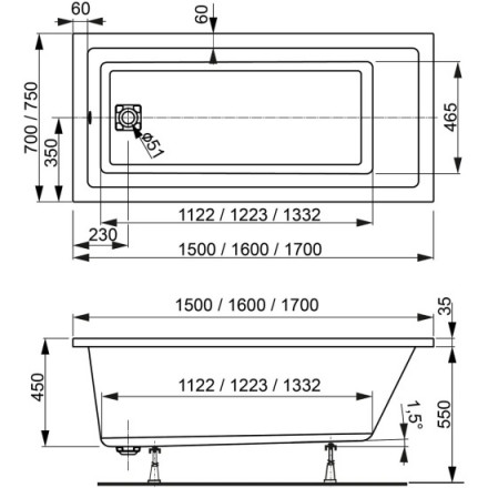 Vagnerplast Cavallo 150x70 акриловая ванна
