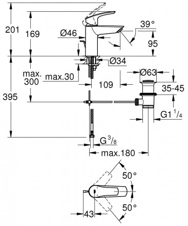 GROHE Eurosmart 2021 23456003 смеситель для раковины