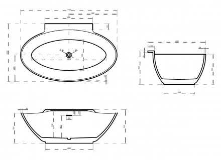 Abber AB9237 Акриловая ванна 172x103