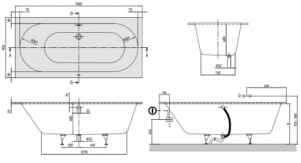 Villeroy&amp;Boch Oberon 190x90 UBQ199OBE2V-01 Ванна