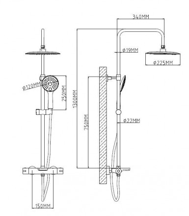 ESKO STT5054 Душевая стойка