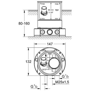 Grohe Rapido 45984001 Скрытая часть напольного смесителя