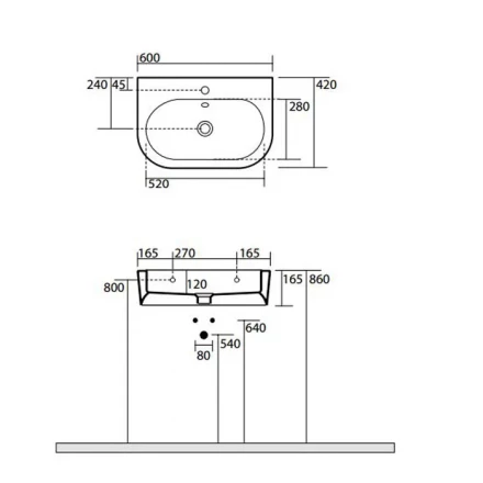 KERASAN Flo А0002320581 раковина белый