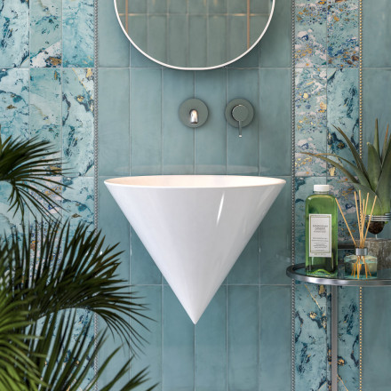 Kerama Marazzi Cono 44 раковина встаиваемая сверху, белая глянцевая
