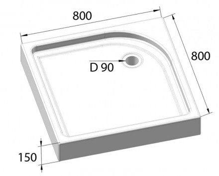 Belbagno TRAY-BB-A-80-15-W Душевой поддон акриловый 80x80