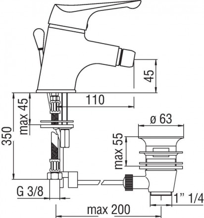 Nobili Skipper SK11119-1CR смеситель для биде