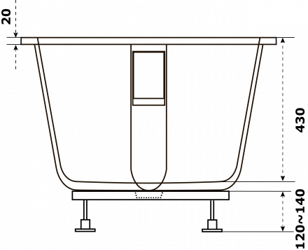 Bas Афина 180x80 Ванна из искусственного камня