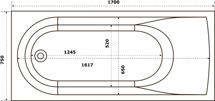 Bas Афина 180x80 Ванна из искусственного камня