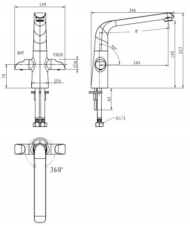 KAISER Saturn 42044 Смеситель для кухни