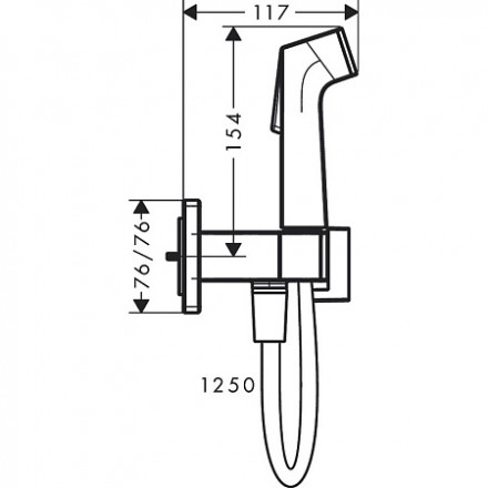 Hansgrohe Bidette E 1jet 29233000 Смеситель с гигиеническим душем внешняя часть, хром