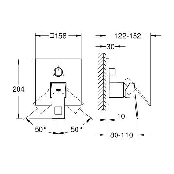 Grohe Eurocube 24094000 смеситель встраиваемый