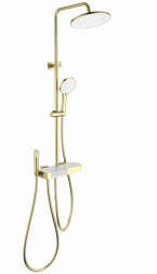 Wonzon &amp; Woghand Muse WW-B3580-BG Душевая система с термостатом брашированное золото