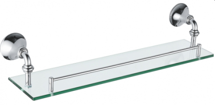 Rose RG1219 Полка стеклянная 1-ярусная хром