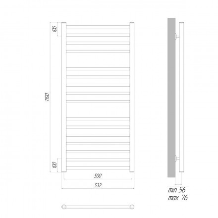 Lemark Ursus LM72116Е П16 500x1100 Полотенцесушитель электрический левый/правый