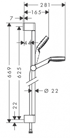 Hansgrohe Croma 1jet 26533400 Душевой гарнитур 65 см