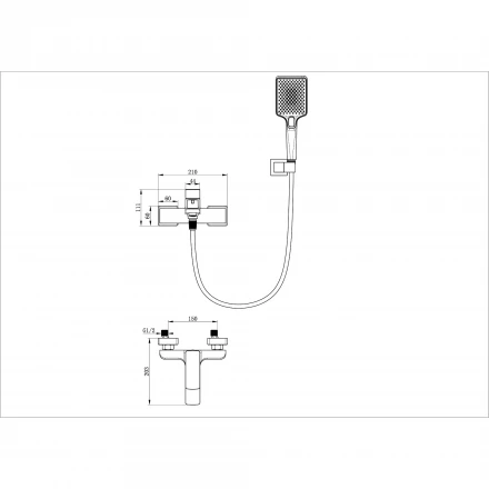 Wonzon &amp; Woghand Edge WW-88639003A-MB Смеситель для ванны с душем брашированное золото