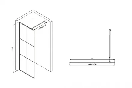 ABBER Immer Offen AG62100B8 душевая перегородка