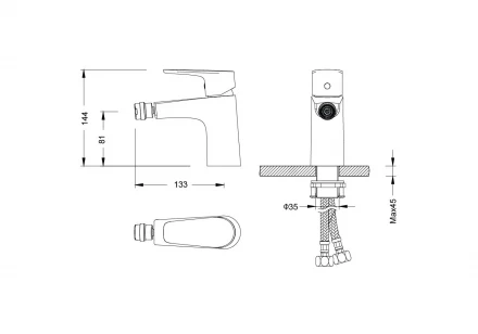 AQUATEK БЕТТА AQ1118CR смеситель для биде