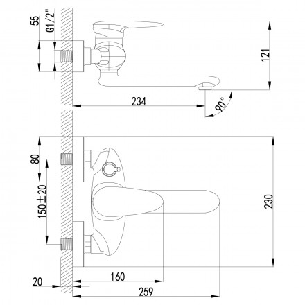 Lemark Status LM4414C смеситель для ванны