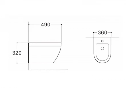 Aquatek AQ1099-00 Биде подвесное 490x360x320