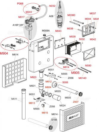 AlcaPlast Basicmodul A112 Бачок для унитаза для замуровывания в стену