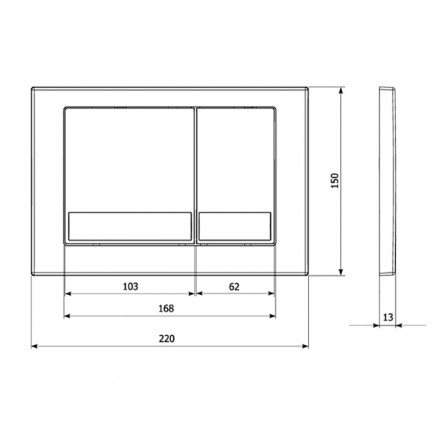Veconi Square VFS001WH Кнопка смыва
